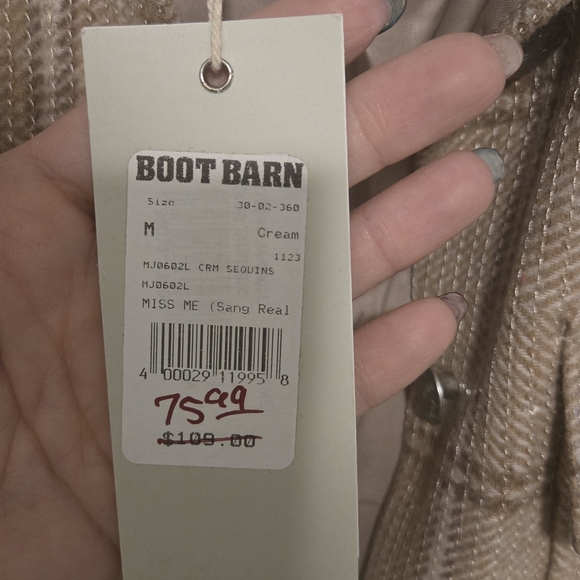 Miss Me Shimmering Sequin Beige Plaid Shacket - Picture 4 of 5